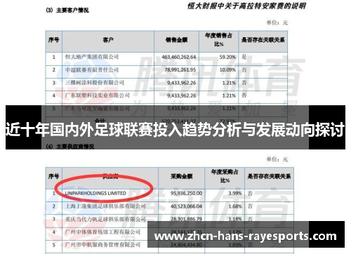 近十年国内外足球联赛投入趋势分析与发展动向探讨